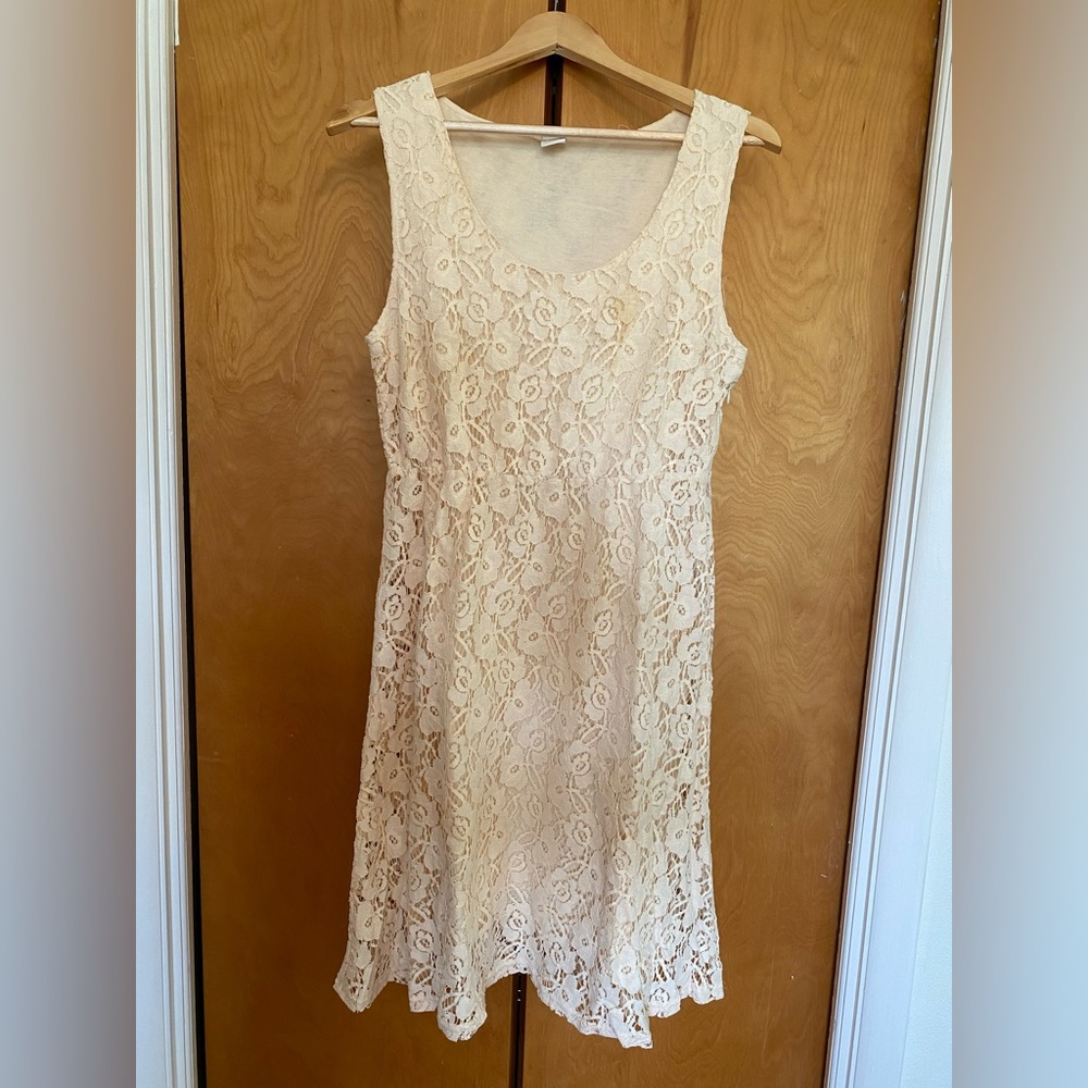 Cream Lace Dress by Villa